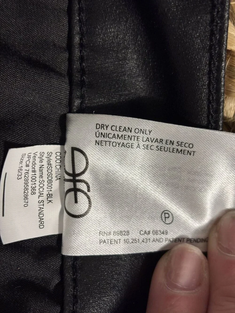 Social Standard By Sanctuary Black Faux Leather Ankle Skinny Pants Size 16 - Picture 12 of 13